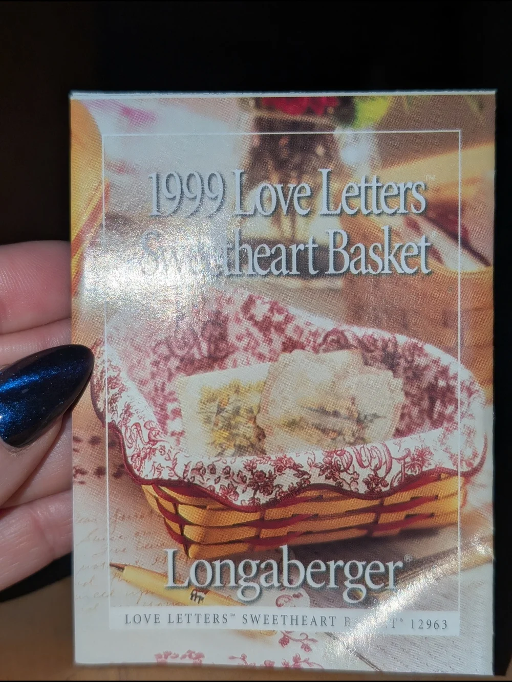 Vintage Longaberger 1999 Love Letters Sweetheart Basket Combo